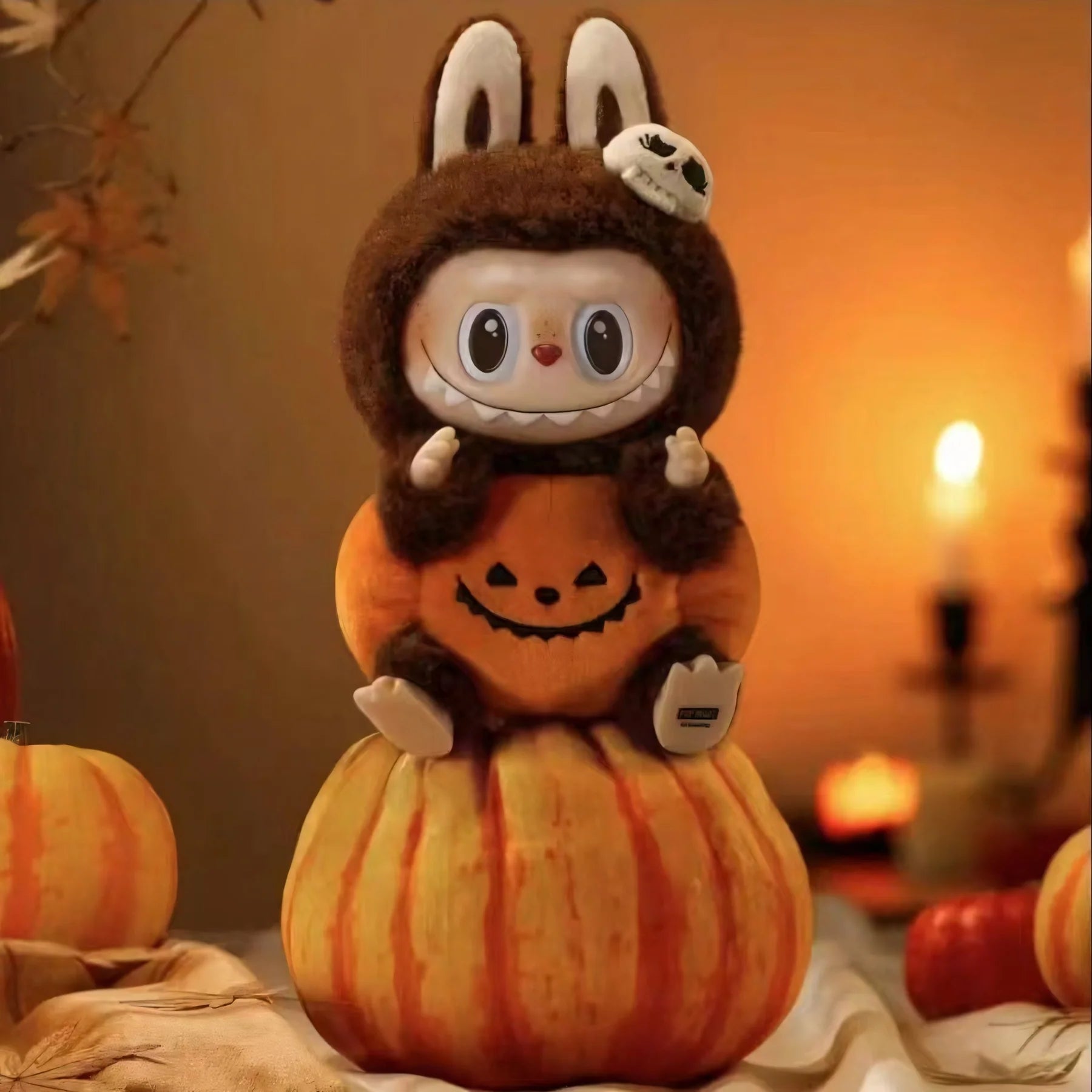 Pumpkin Labubu Happy Halloween Party Series- Sitting Pumpkin Vinyl Plush Pendant pre-order