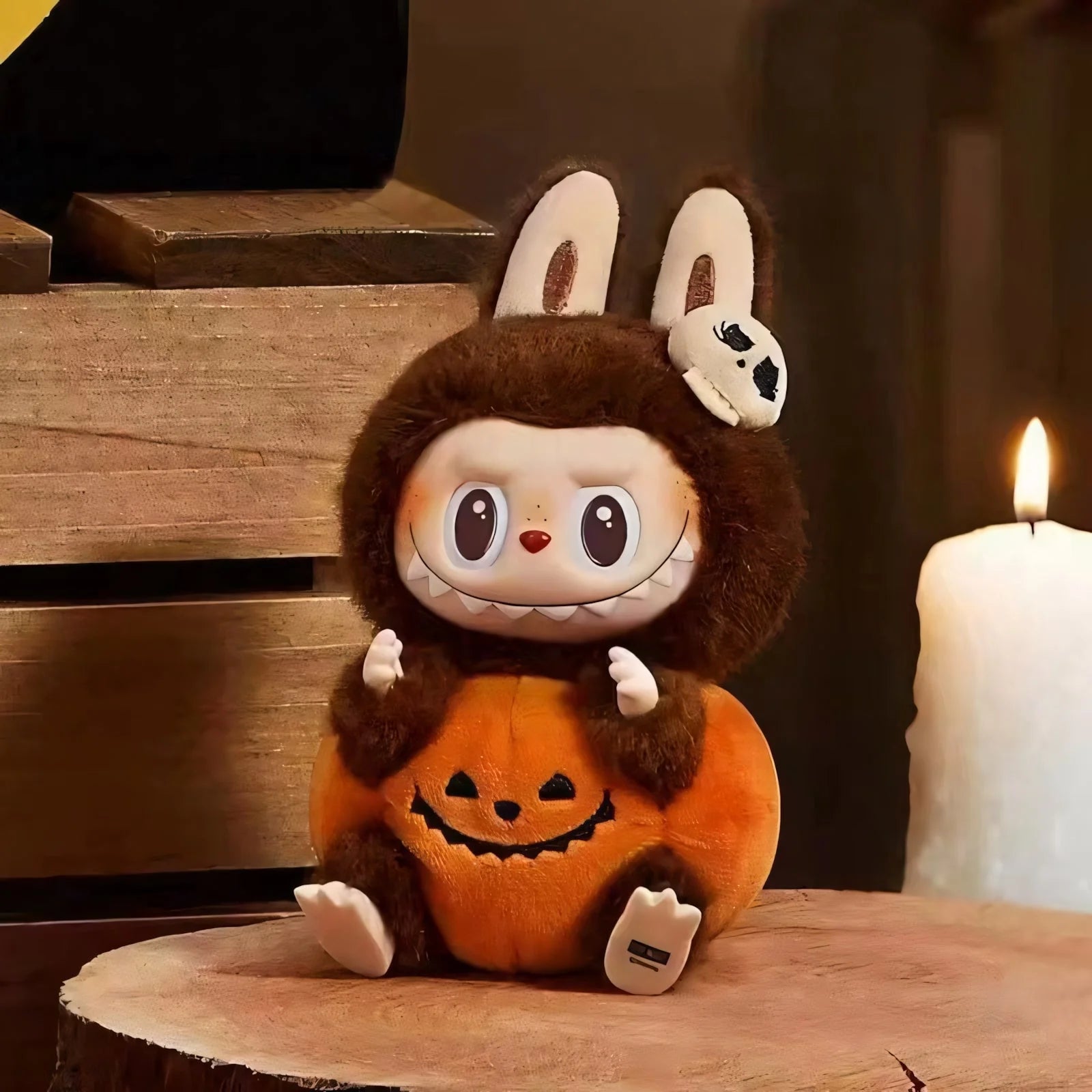 Pumpkin Labubu Happy Halloween Party Series- Sitting Pumpkin Vinyl Plush Pendant pre-order